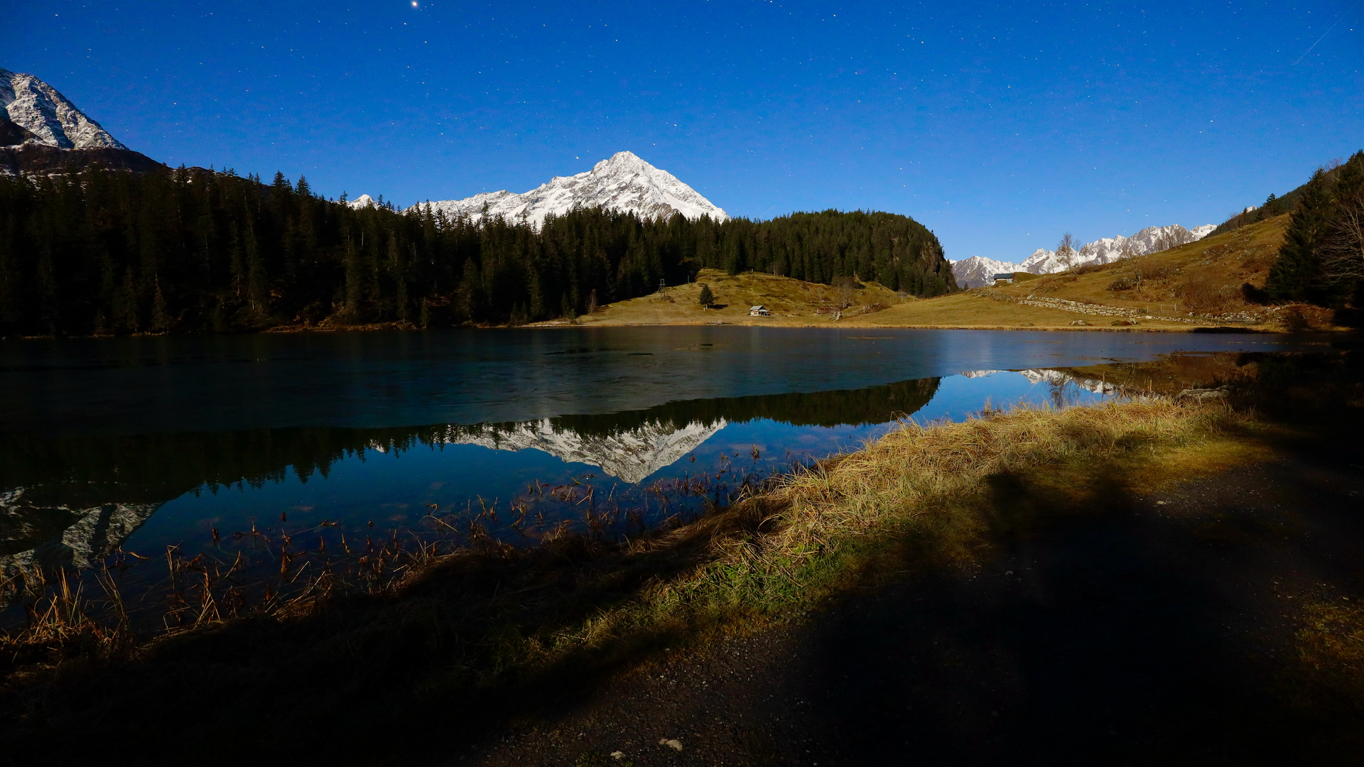 Golzernsee ,im Mondschein