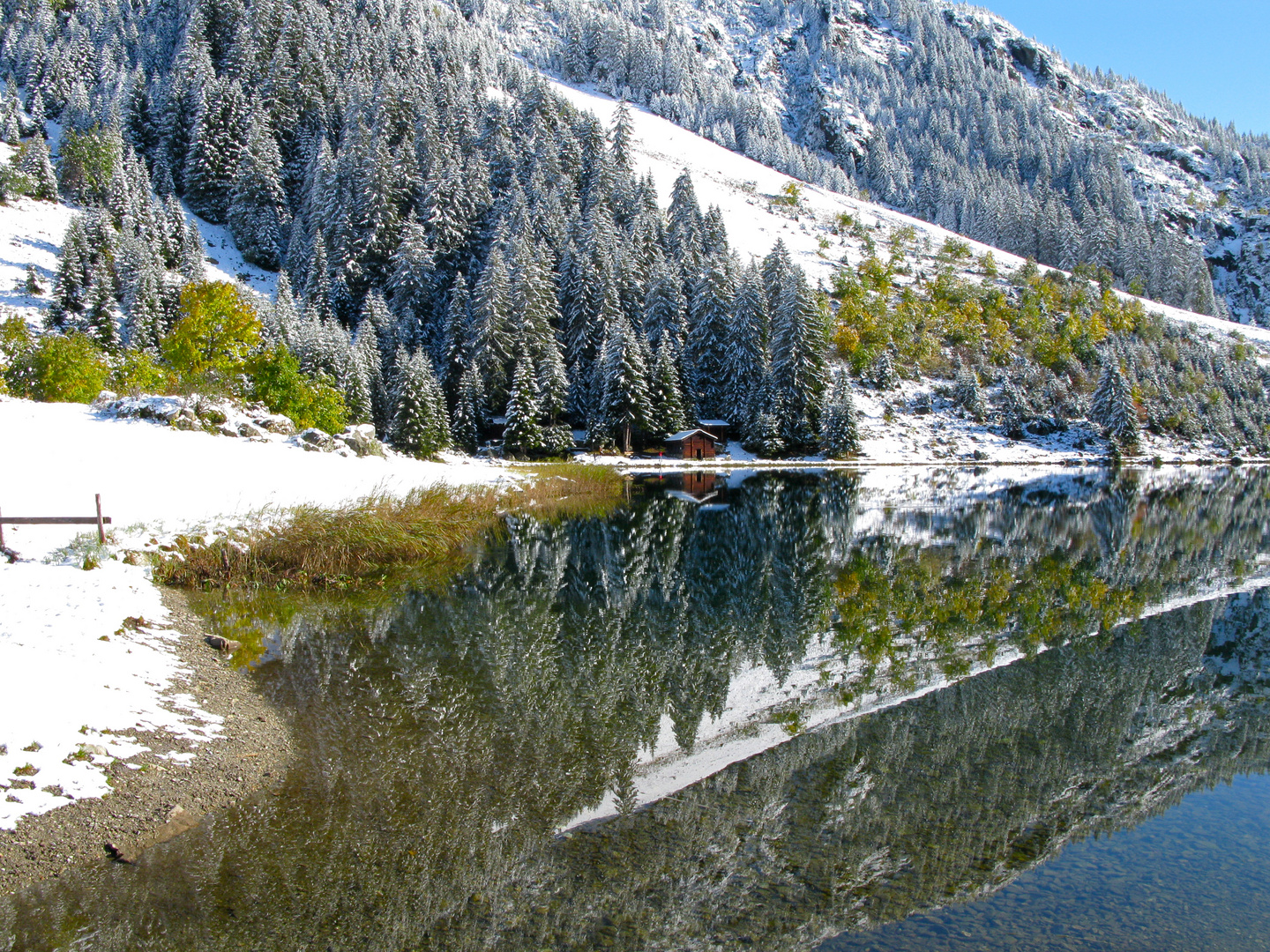 Golzernsee in Weiss