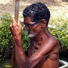 Gondolero im "indischen Spreewald" von Kerala