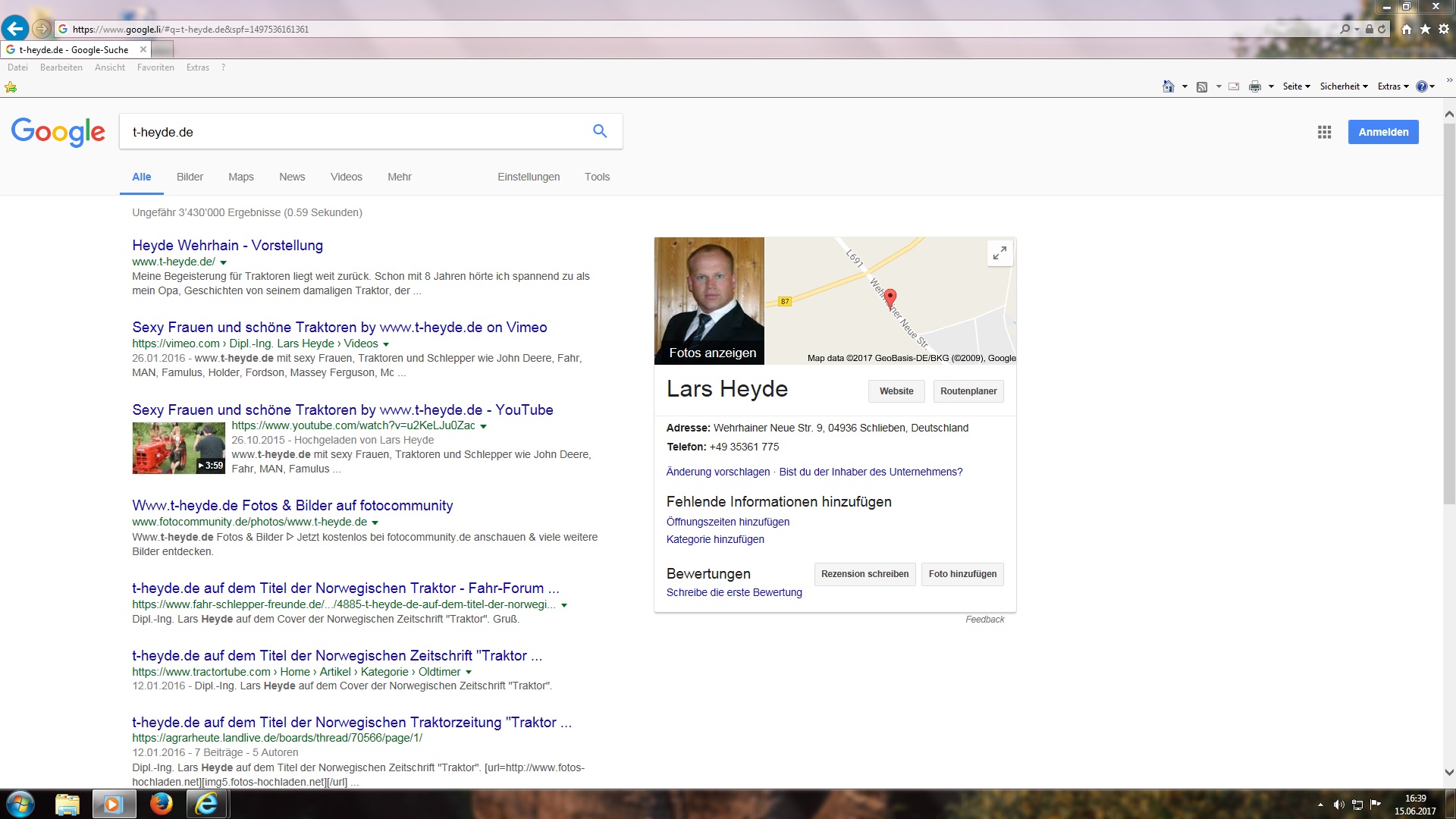 Google Treffer von t-heyde.de 