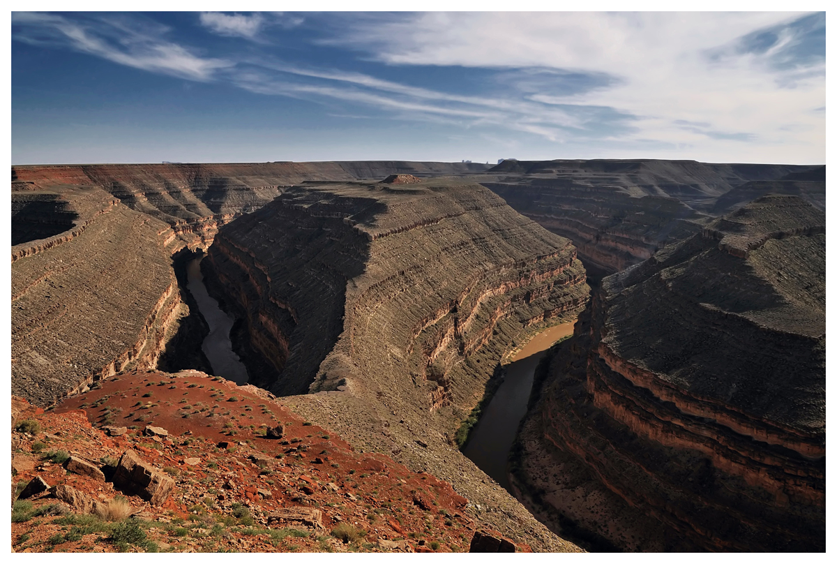 Goosenecks State Park - Die mittlere Schleife, Blick vom Aussichtspunkt