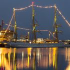 Gorch Fock beleuchtet in Kiel