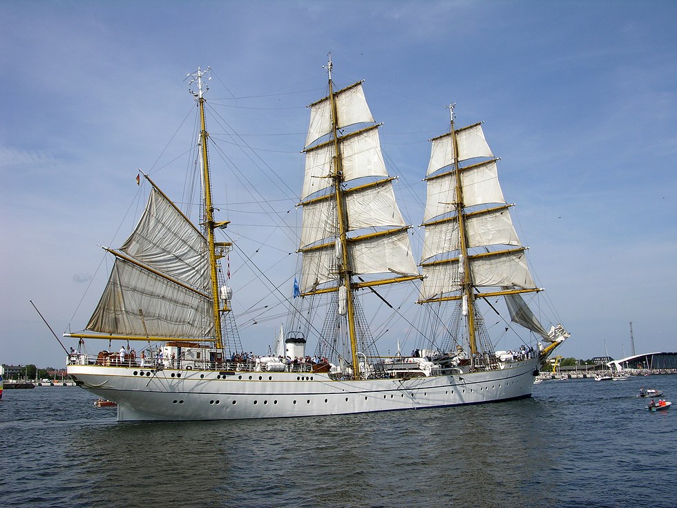 Gorch Fock heute bei der Sail Rostock