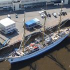 Gorch Fock ...und sie schwimmt (Luftbild, aerial)