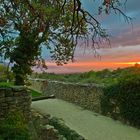 Gordes, Coucher de soleil sur le Lubéron