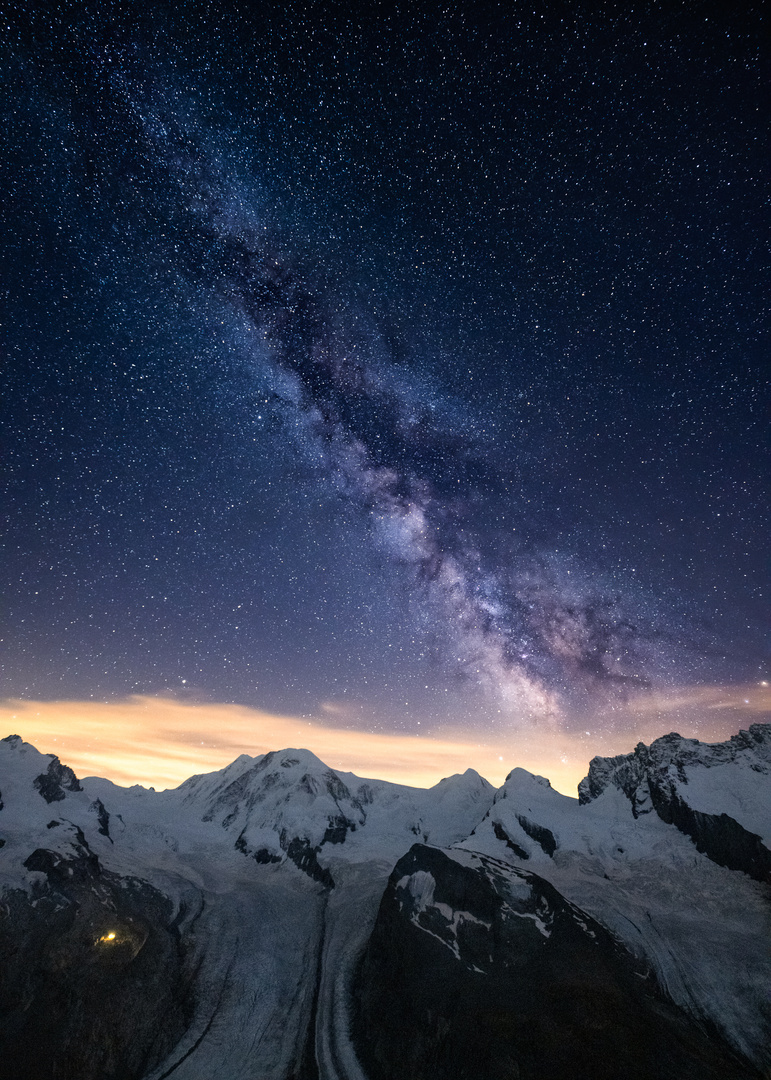 Gorner glacier and the milky way