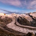 Gorner glacier in the evening glow 