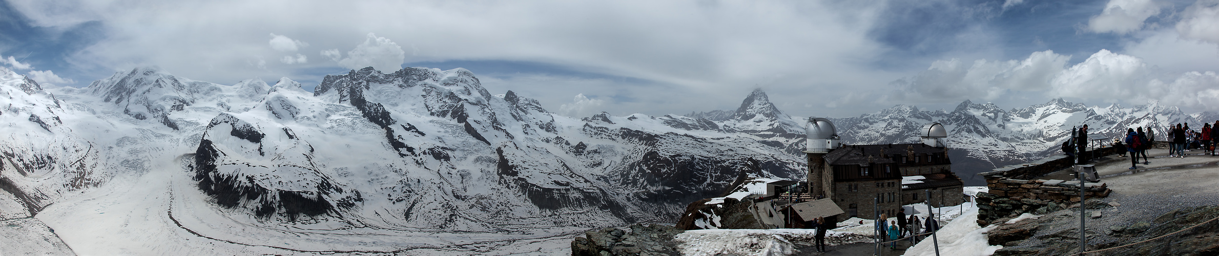 Gornergratpanorama mit Blick aufs Matterhorn