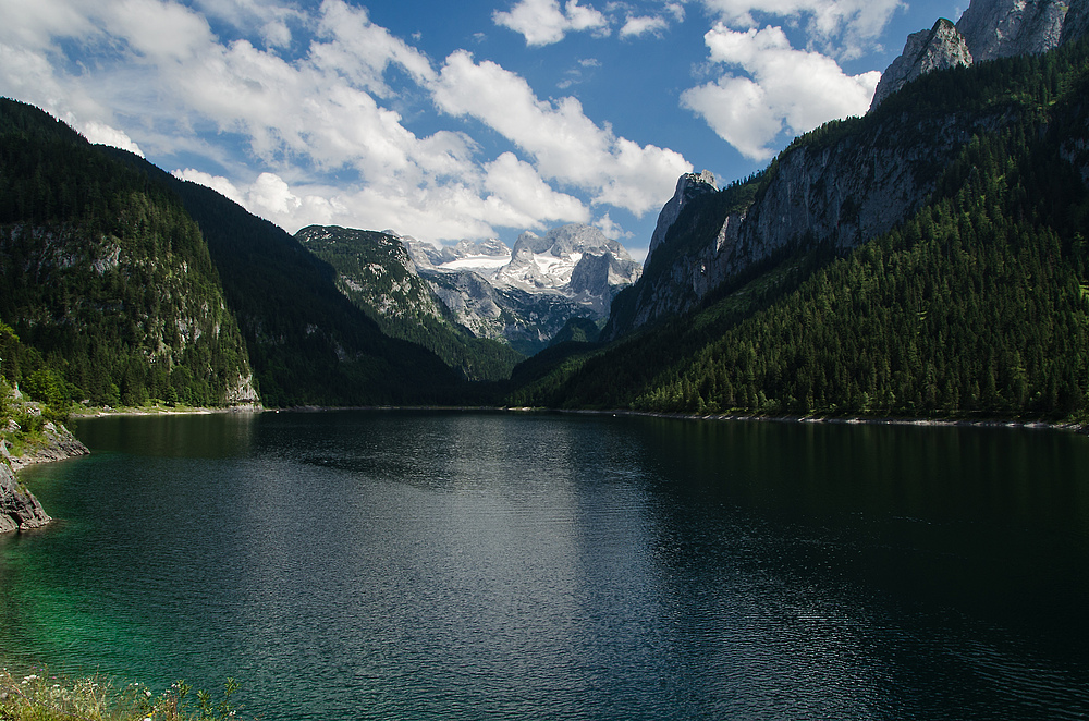 Gosausee mit Dachsteinmassiv im Hintergrund