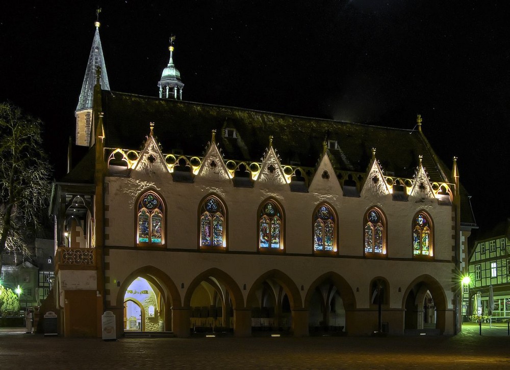 Goslar-Stadt-Mitte " das Rathaus bei Nacht "