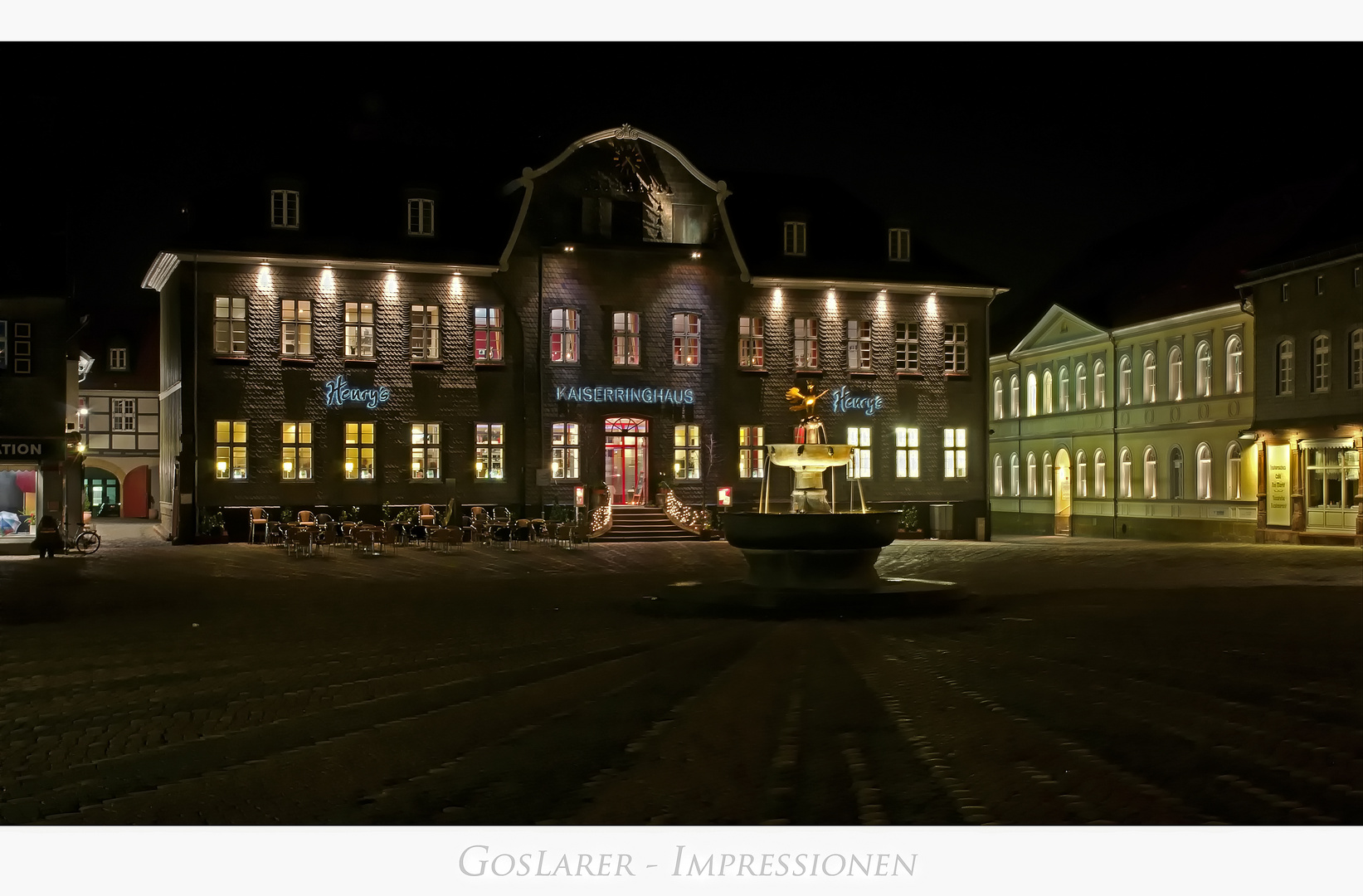 GosLarer-Impressionen " der Blick zum Kaiserringhaus, bei Nacht...