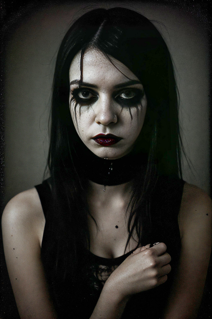 Gothic Girl (KI-Potrait erstellt mit Stable Diffusion)