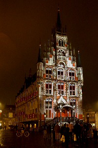 Gouda City Hall at night