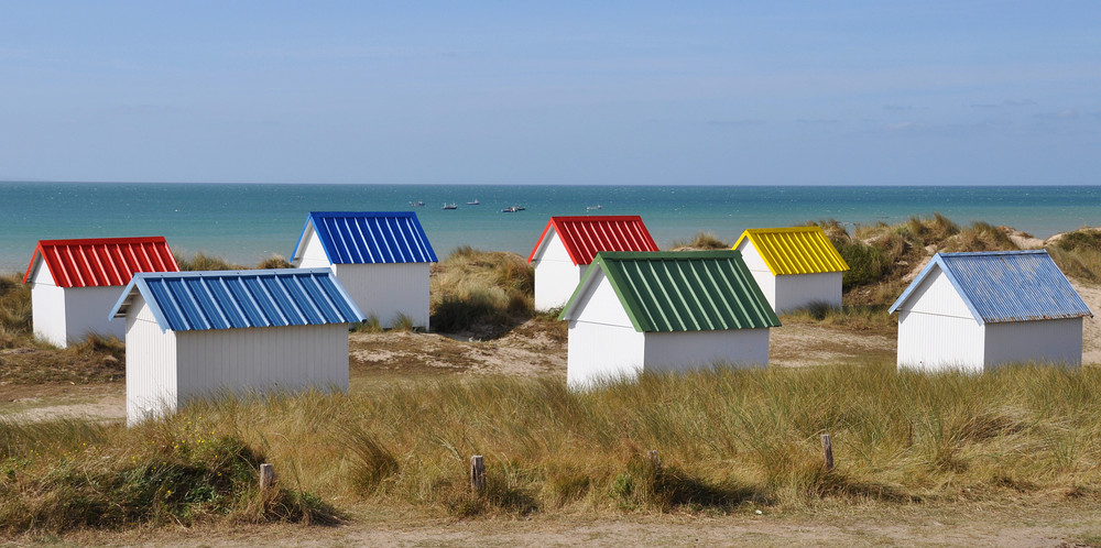 Gouville -die bunten Strandhütten