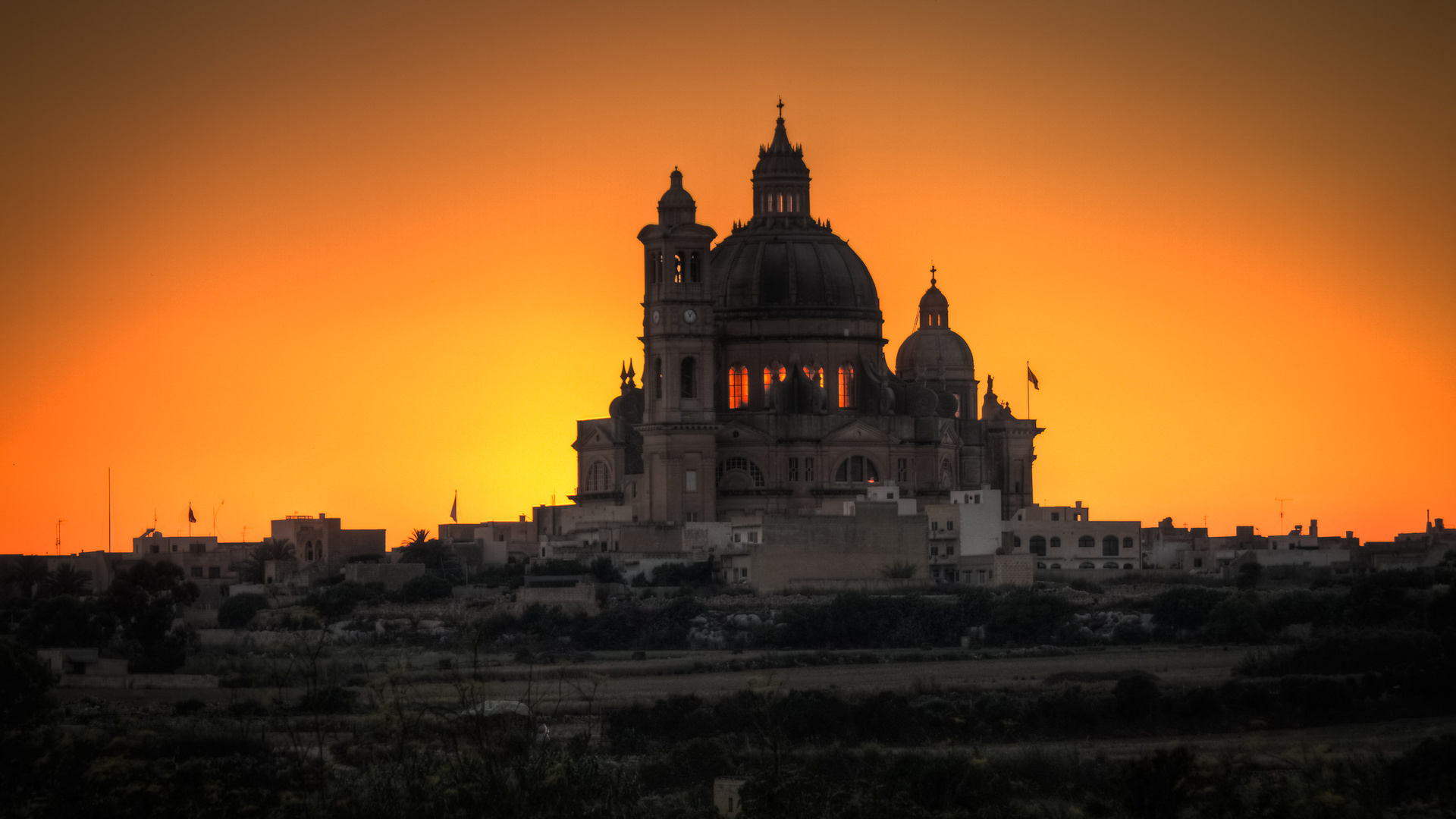 GOZO - Xewkija / Kathedrale im Sonnenuntergang