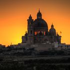 GOZO - Xewkija / Kathedrale im Sonnenuntergang