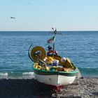 gozzo ligure sulla spiaggia di Noli (Liguria)