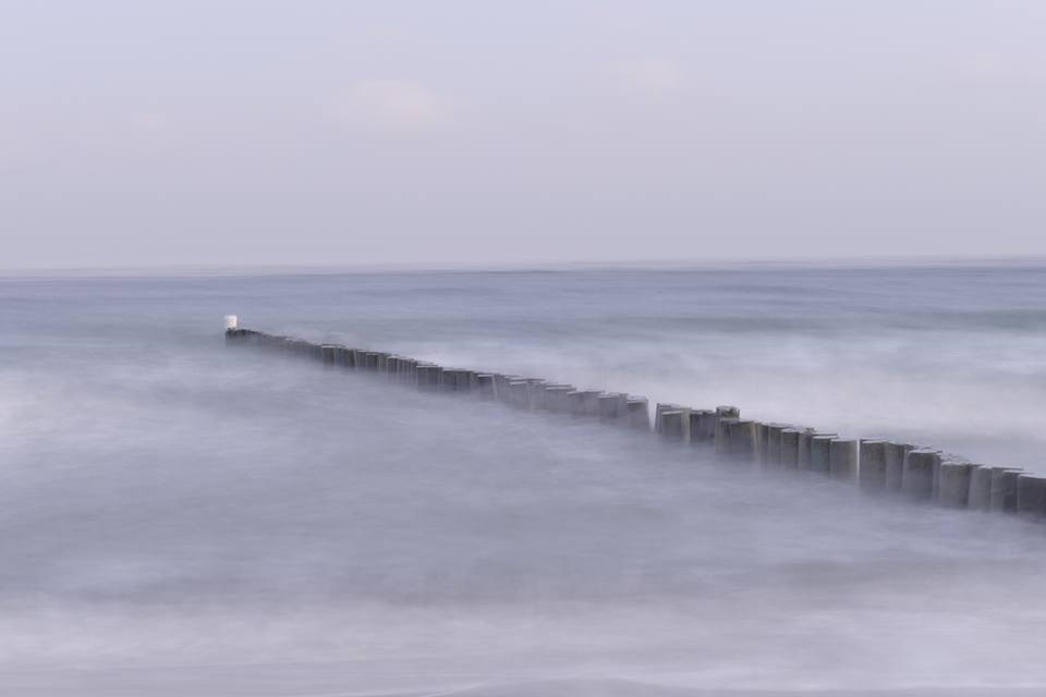 Graal-Müritz an einem frostigen, windigen Morgen