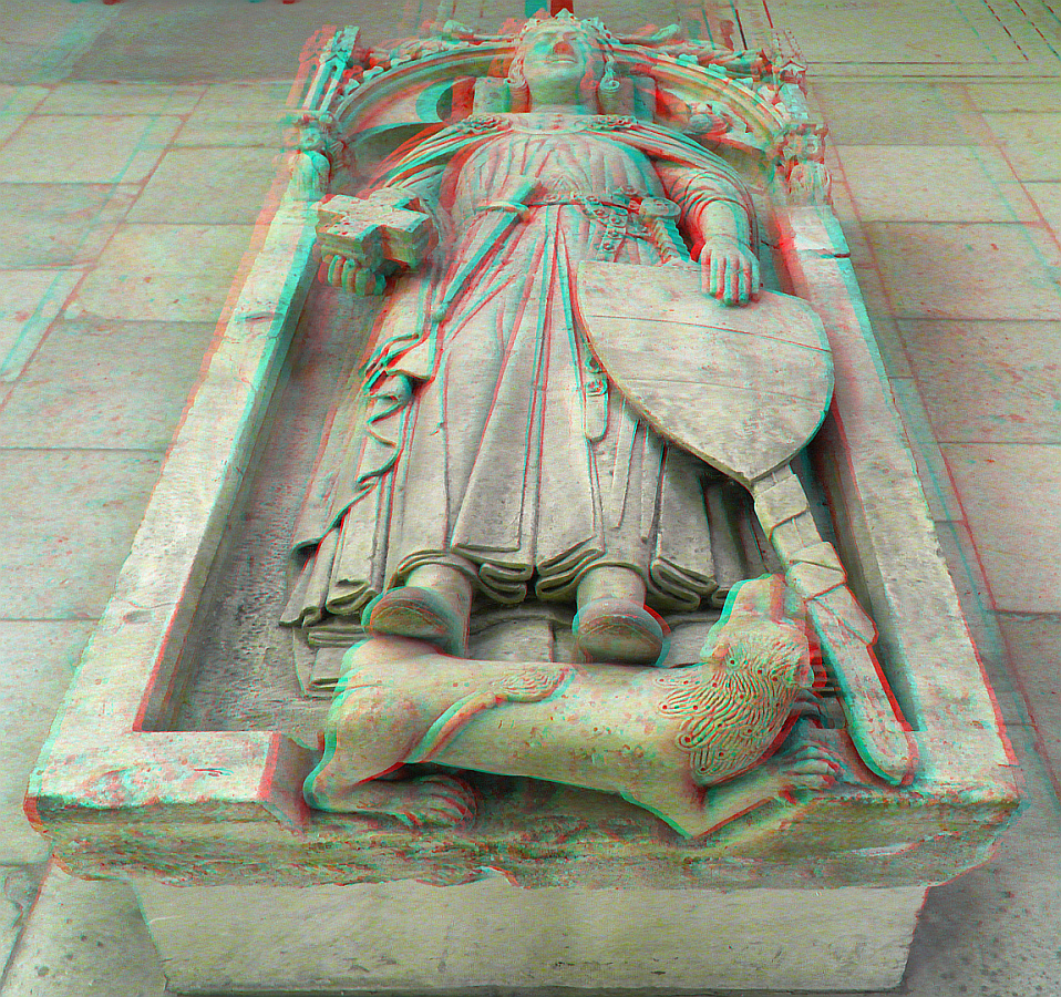 Grabplatte von Gottfried von Cappenberg (3D Foto für rot/cyan Brille)