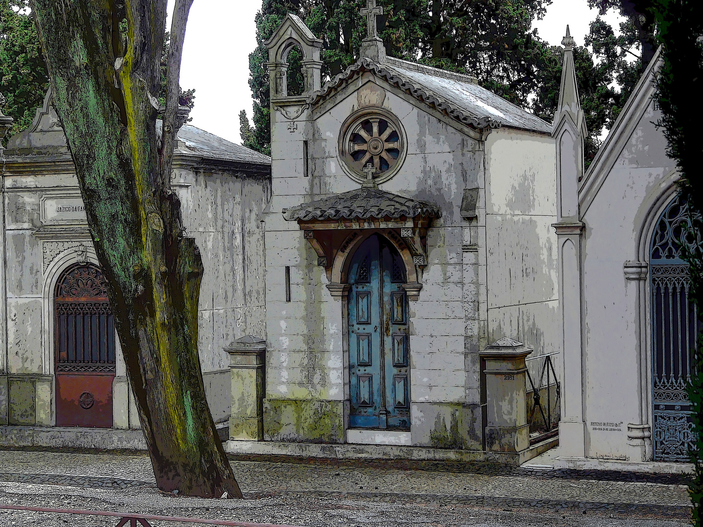 Grabstätte auf dem "Friedhof des Vergnügens", Lissabon (HDR)