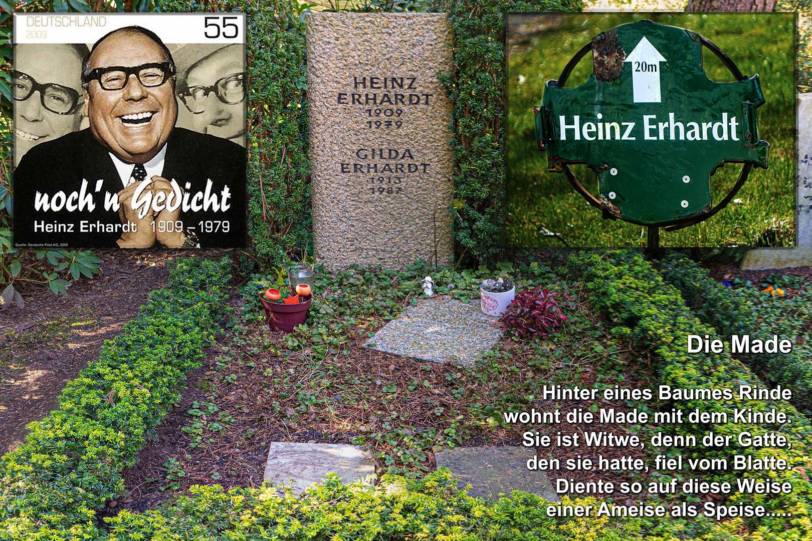 Grabstelle Heinz Erhardt auf dem Ohlsdorfer Friedhof