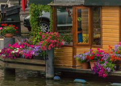 Grachtenansicht II - Hausboot in Amsterdam