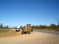 Grader turning to Binns Track