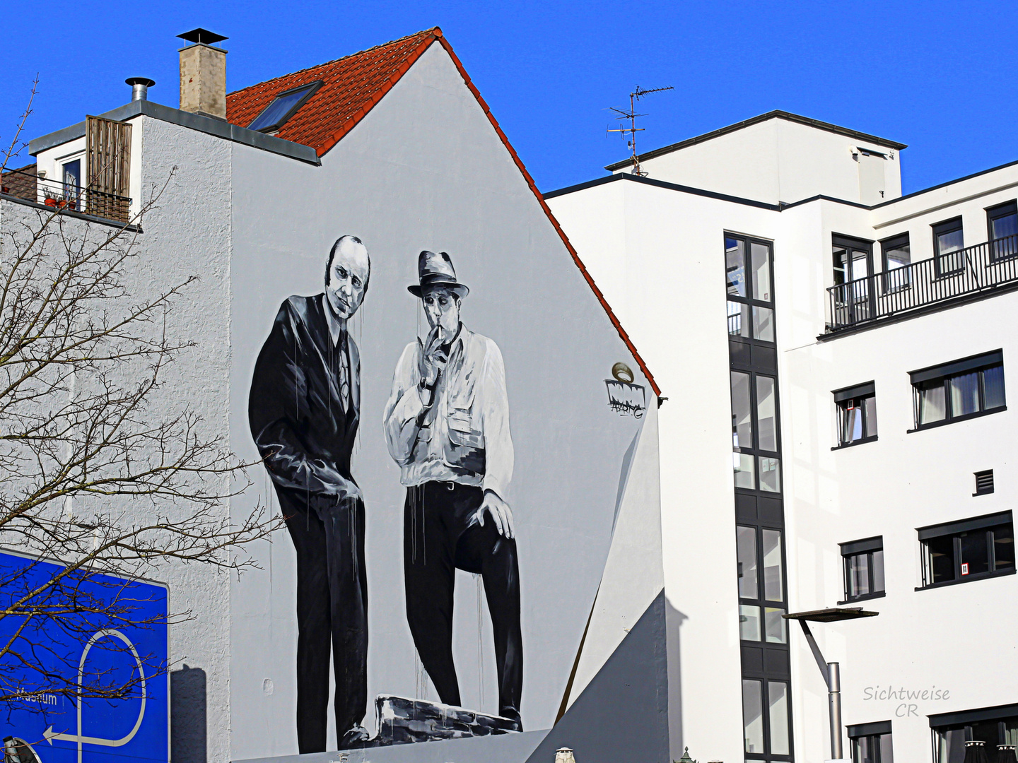 Graffiti-Aktion an Giebelwand - Mönchengladbach