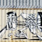 Graffiti am Baucontainer ...