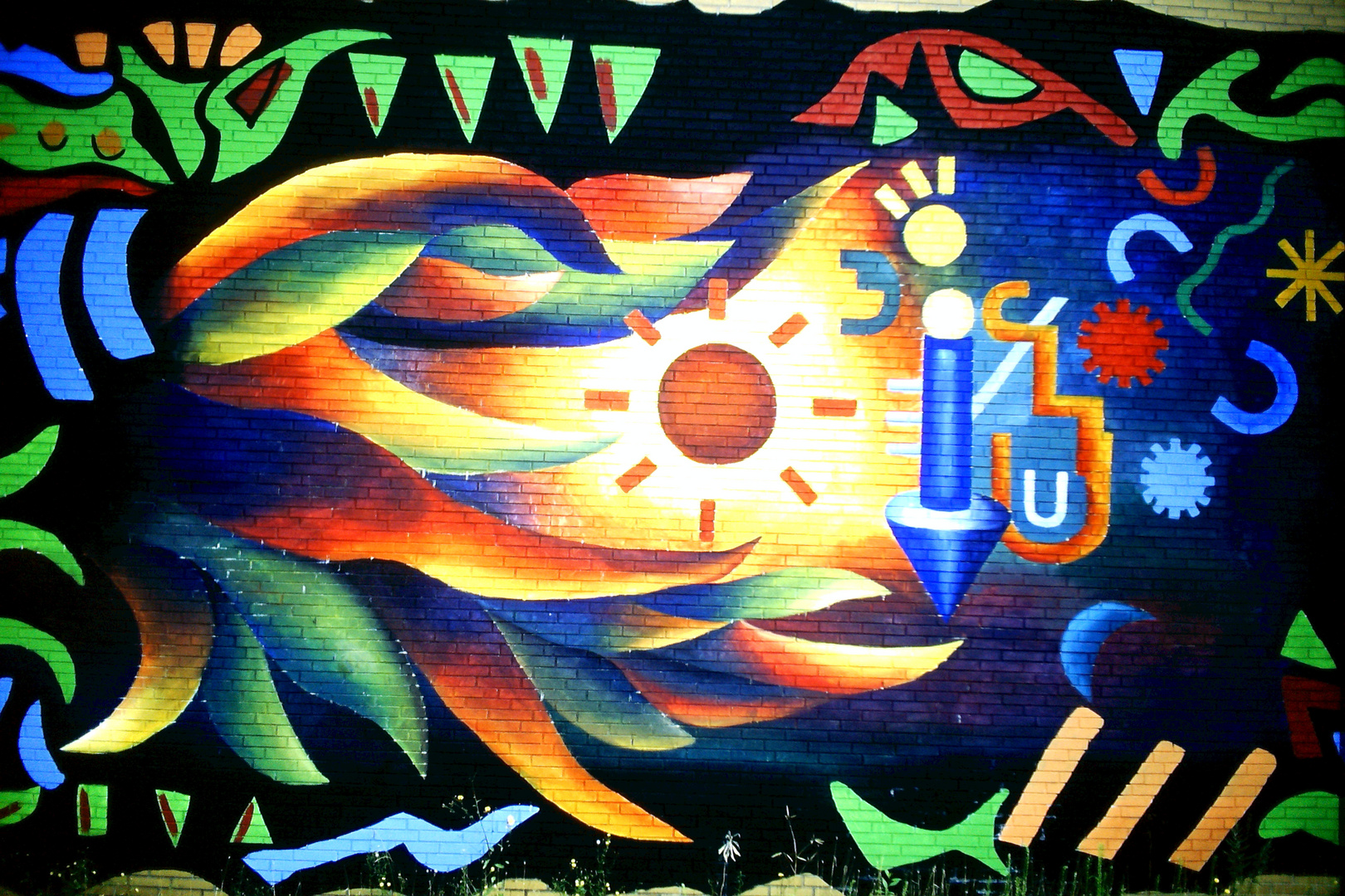 Graffiti an der Uni Straße Bochum.