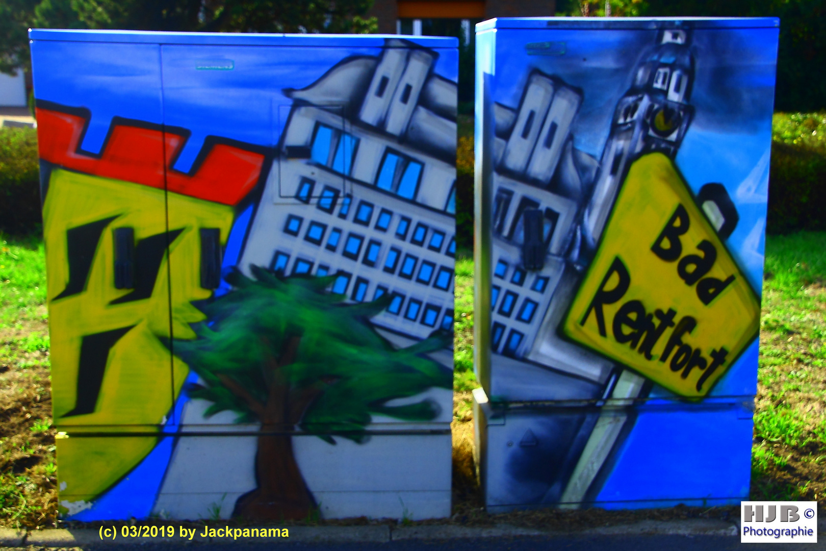 Graffiti auf eien Stromverteilerkasten in Gladbeck-Rentfort