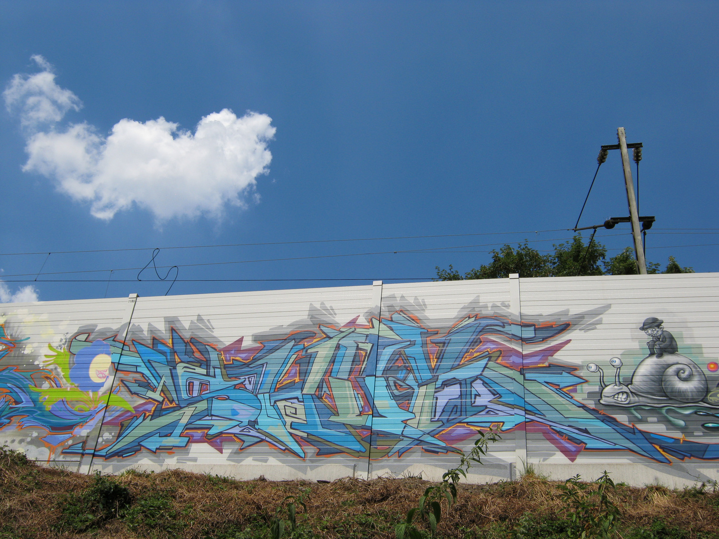 Graffiti bei den Bahngleisen