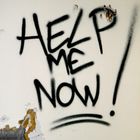 Graffiti "Help me now"