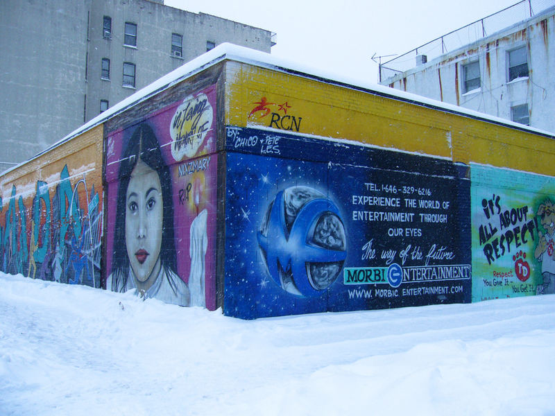 Graffiti im Schnee