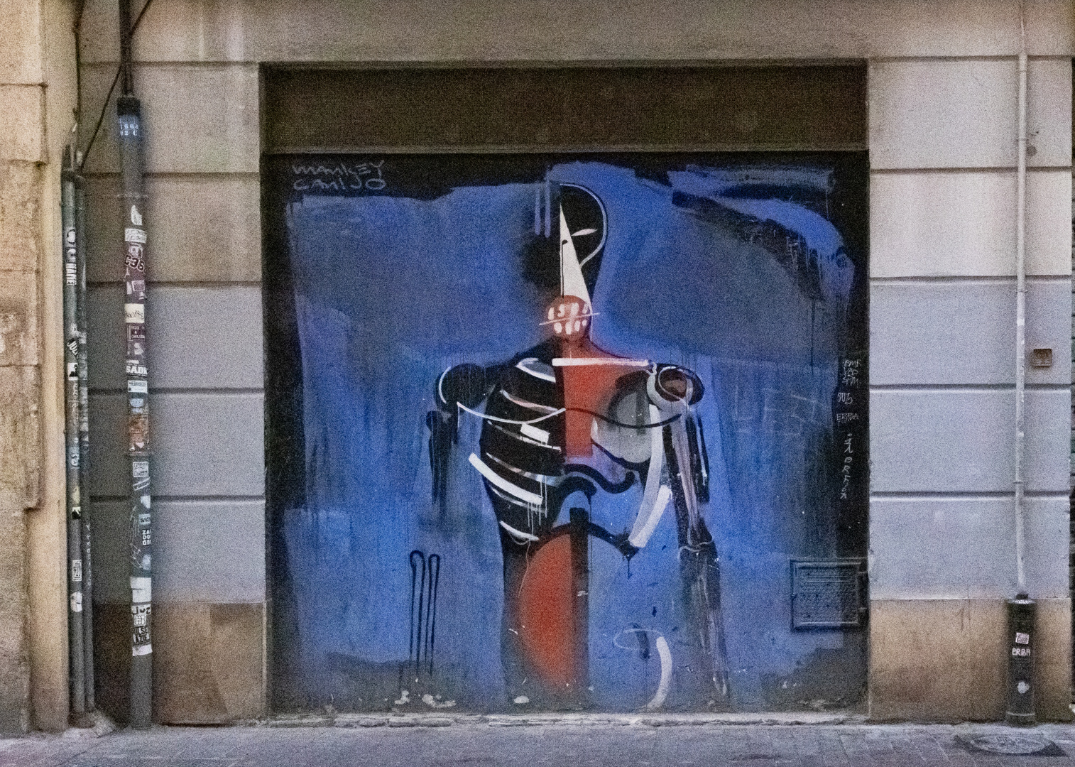 Graffiti in blau