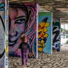 Graffiti in Laboe unter dem Hallenbad am Strand