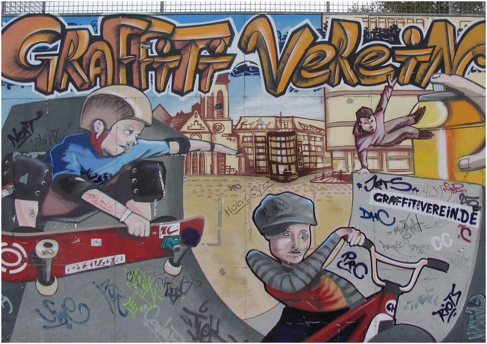 Graffiti ist Kontrast-Malerei - also viele Kontraste von Gerti We. 