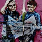 Graffiti mit Loch - Berliner Mauer