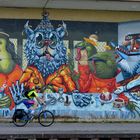 Graffiti mit Radfahrer