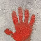 Graffiti, rote Hand