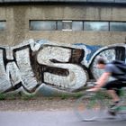 Graffiti und Radfahrer