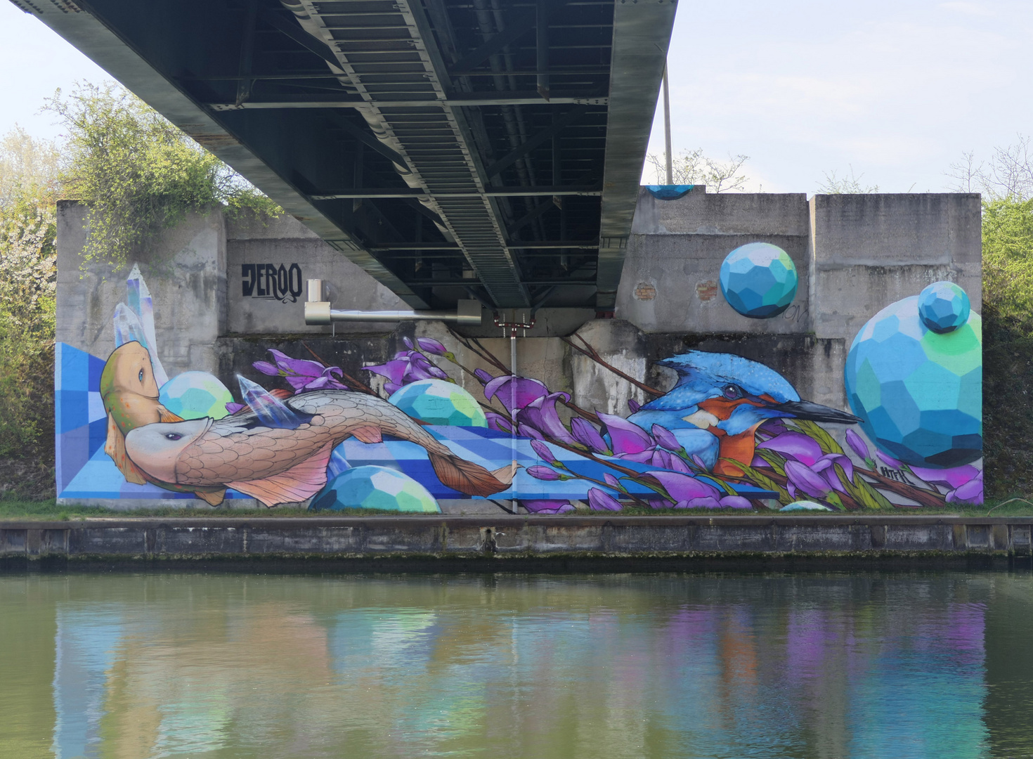 Graffiti unter der Brücke zur Neckarinsel