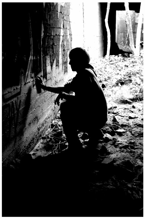 Graffitikünstler bei der Arbeit