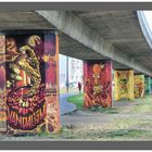 Graffitis an der Hochbahn 