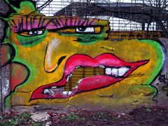 Graffito mit Zahnproblemen