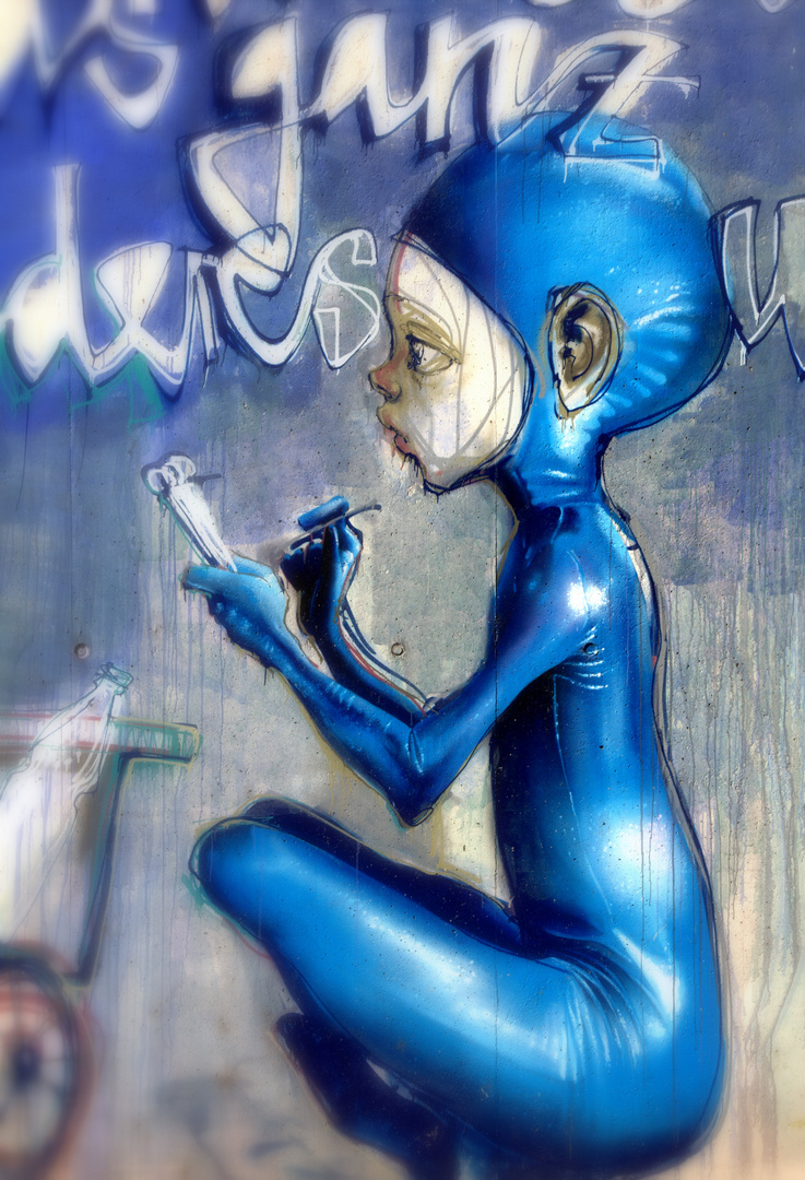 Grafiti in Blue