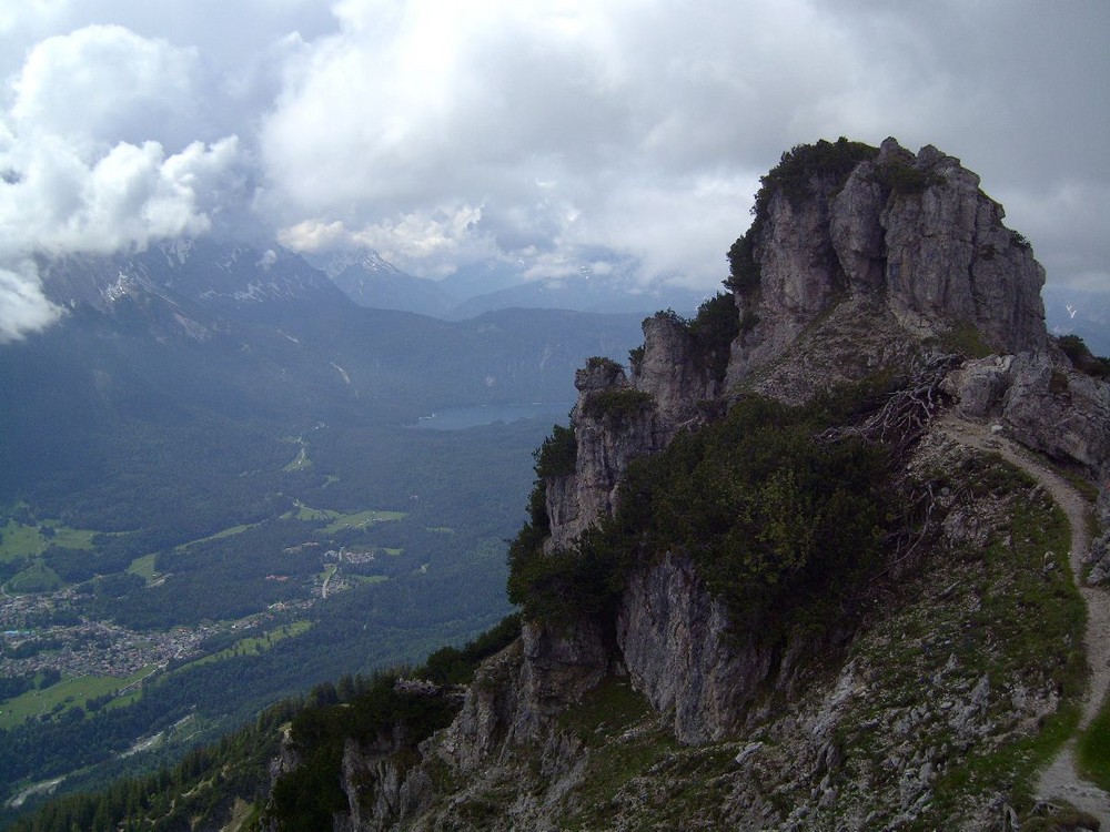 Grainau und Eibsee vom Kramerspitz