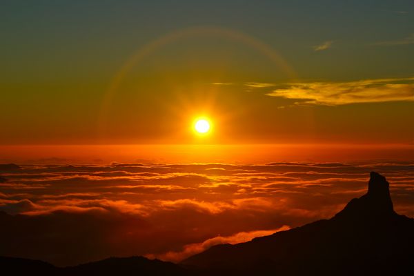 Gran Canaria - Sonnenuntergang über Tejeda