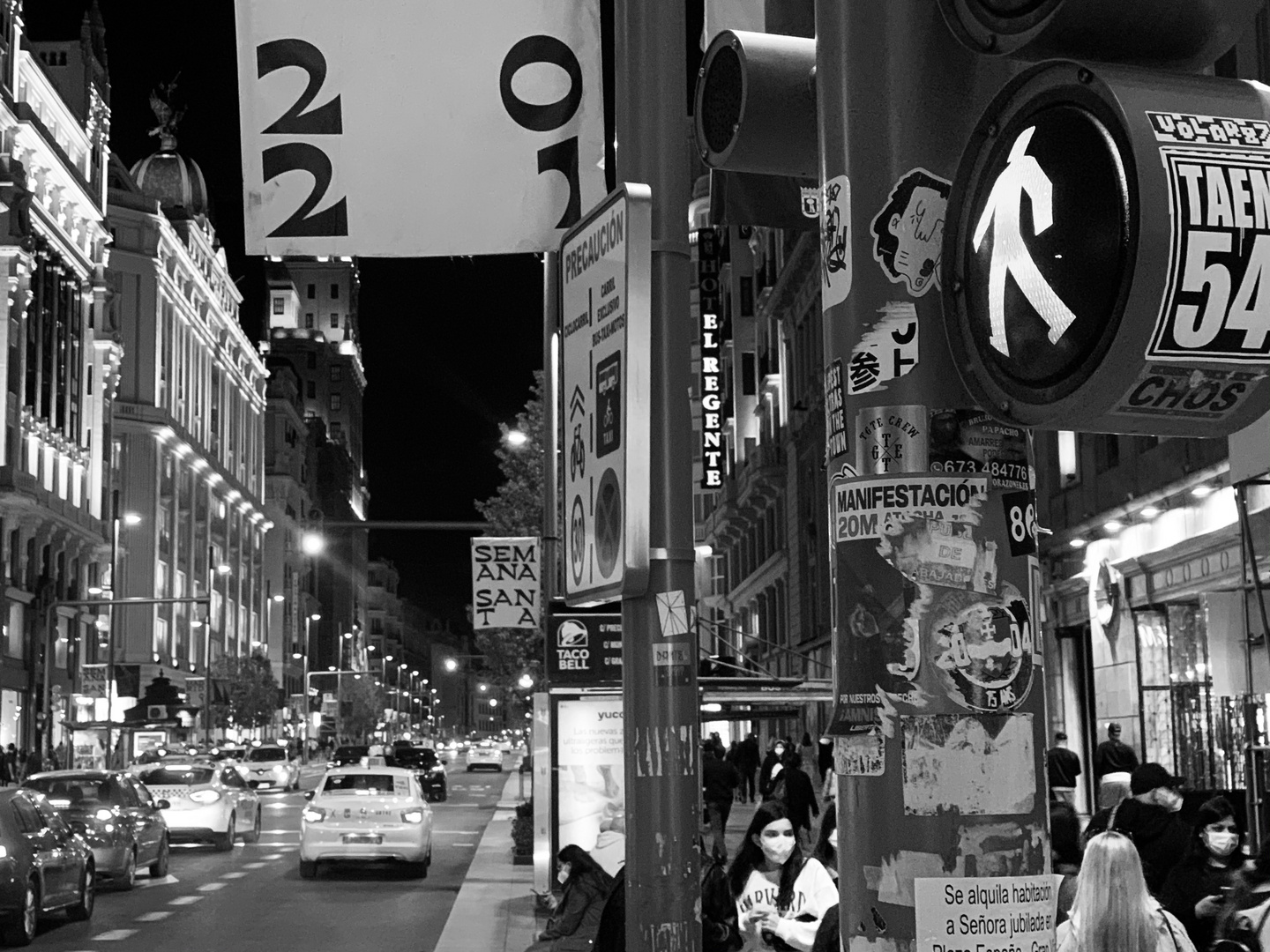 Gran Vía, antes del toque de queda