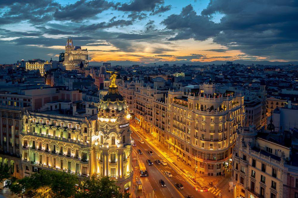 Gran Via von oben Foto & Bild | europe, spain, madrid Bilder auf